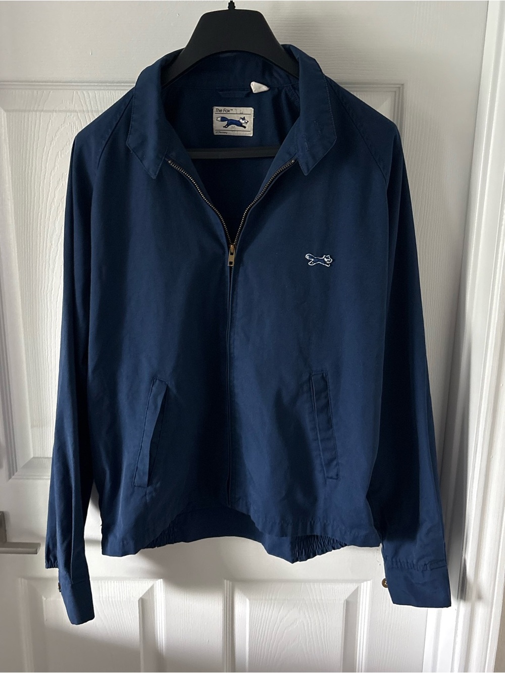 Vintage 80s The Fox JCPenney Navy Blue Lightweight Zip Jacket Men’s M